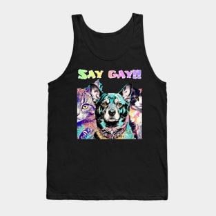 The gang says... Say Gay! Teal Tank Top